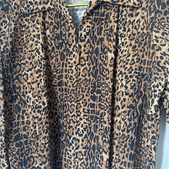 Coldwater Creek Brown Leopard Print Lightweight Zip Shirt Style Jacket Petite M - Picture 7 of 8